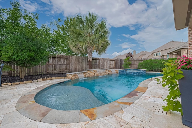 27923 Coulter Dr, Spring, TX 77386 - view of pool featuring a fenced backyard, a patio area, and a pool with connected hot tub