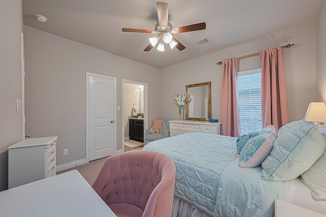 27923 Coulter Dr, Spring, TX 77386 - bedroom featuring ceiling fan and ensuite bathroom