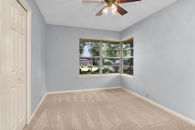 3919 Gardendale Dr, Houston, TX 77092 - empty room with carpet flooring, a ceiling fan, and baseboards
