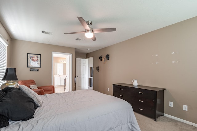 934 Sage St, Baytown, TX 77521 - bedroom featuring light carpet, baseboards, and ceiling fan