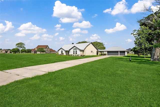9035 N Point Dr, Beach City, TX 77523 - view of green lawn featuring concrete driveway