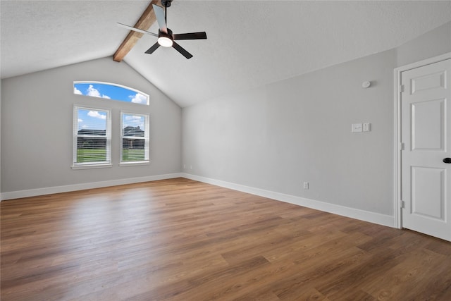 9035 N Point Dr, Beach City, TX 77523 - bonus room featuring a ceiling fan, wood finished floors, baseboards, and a textured ceiling