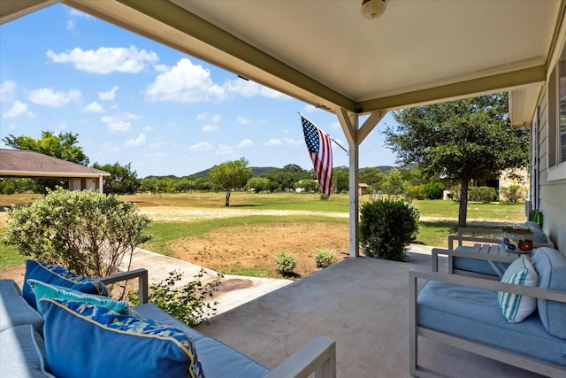 115 N River Place Rd, Rio Frio, TX 78879 - view of patio featuring an outdoor living space