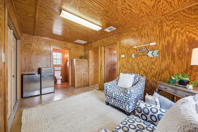 115 N River Place Rd, Rio Frio, TX 78879 - living area with wood walls and wood ceiling