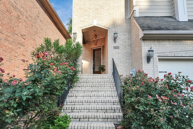 12819 Kingsbridge Ln, Houston, TX 77077 - property entrance with brick siding and a shingled roof