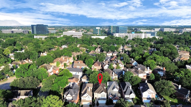 12819 Kingsbridge Ln, Houston, TX 77077 - aerial view of property and surrounding area with nearby urban area