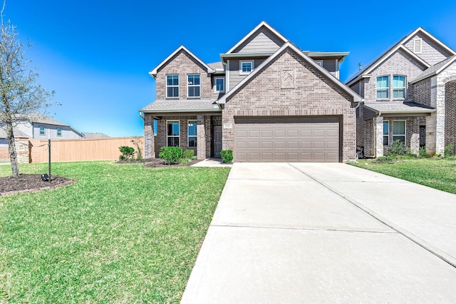 32322 Dusted Bronze Dr, Brookshire, TX 77423 - craftsman house with driveway, a garage, and brick siding