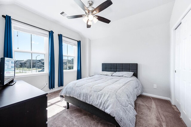 32322 Dusted Bronze Dr, Brookshire, TX 77423 - bedroom with light carpet, baseboards, and a ceiling fan