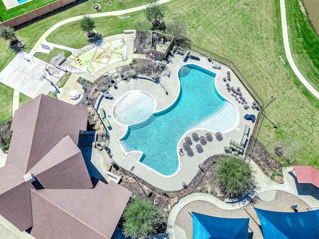32322 Dusted Bronze Dr, Brookshire, TX 77423 - drone / aerial view of a pool