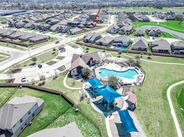 32322 Dusted Bronze Dr, Brookshire, TX 77423 - aerial perspective of suburban area with a pool area