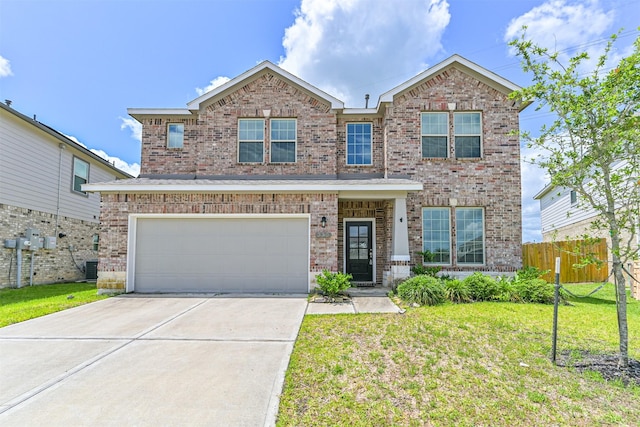 350 Selah Ct, Alvin, TX 77511 - traditional-style home with an attached garage, brick siding, and concrete driveway