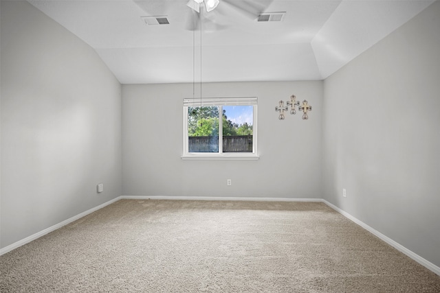 1726 Havelock Dr, Spring, TX 77386 - spare room with vaulted ceiling, ceiling fan, and carpet floors