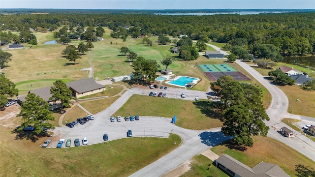 42 Meadow Lake Dr, Trinity, TX 75862 - aerial overview of property's location featuring a forest, a local golf course, and a nearby body of water