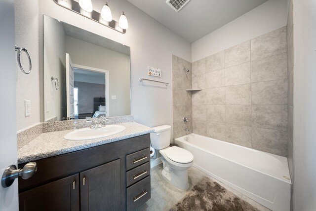 29023 Laurel Grove Ln, Fulshear, TX 77441 - ensuite bathroom with toilet, vanity, and washtub / shower combination