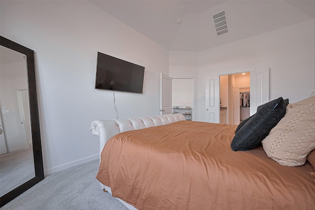 11251 Buchanan Coves Ln, Cypress, TX 77433 - carpeted bedroom with baseboards and a high ceiling