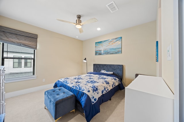 27927 Indigo Ridge Dr, Fulshear, TX 77441 - bedroom featuring carpet, ceiling fan, baseboards, and recessed lighting