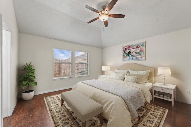 2611 Verano Dr, Richmond, TX 77406 - bedroom featuring vaulted ceiling, ceiling fan, and wood finished floors