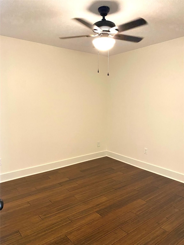 3211 Park Garden Dr, Houston, TX 77339 - unfurnished room featuring a ceiling fan, dark wood finished floors, and baseboards
