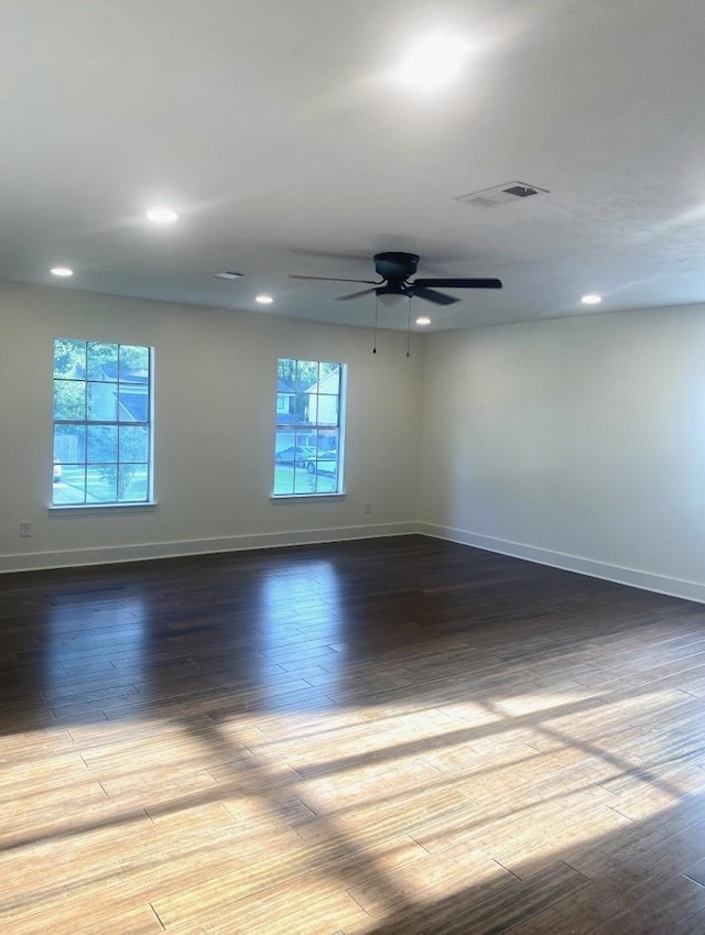 3211 Park Garden Dr, Houston, TX 77339 - empty room with baseboards, recessed lighting, wood finished floors, and a ceiling fan