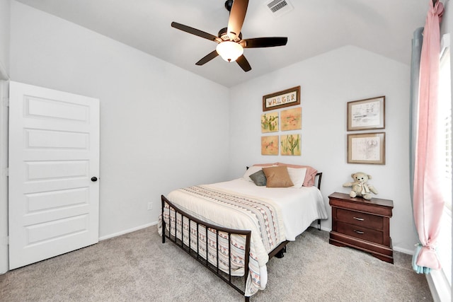 1311 Hudgins Pass, Richmond, TX 77469 - bedroom with carpet floors, baseboards, lofted ceiling, and a ceiling fan