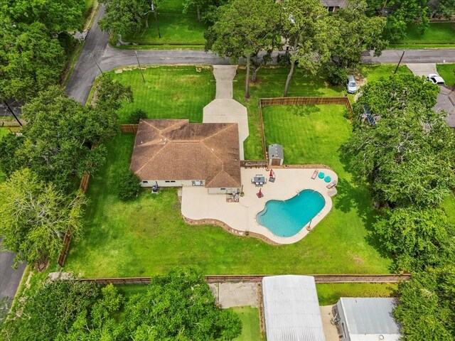 12153 24th St, Santa Fe, TX 77510 - drone / aerial view of a pool area
