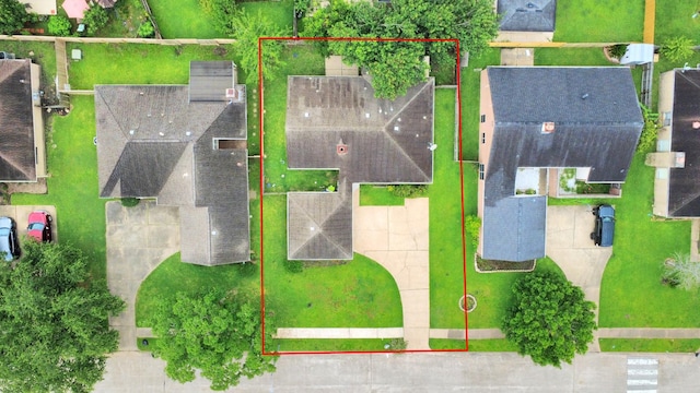 210 Squires Bnd, Stafford, TX 77477 - aerial overview of property's location with property boundaries highlighted