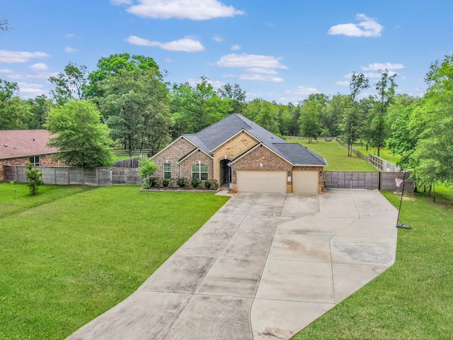 9175 White Tail Dr, Conroe, TX 77303 - view of front facade featuring driveway, a garage, and brick siding
