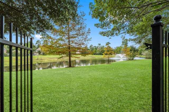 3 Forest Steppes Ct, The Woodlands, TX 77382 - view of green lawn with a water view