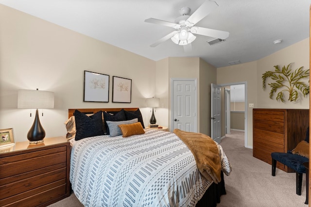 3 Forest Steppes Ct, The Woodlands, TX 77382 - bedroom featuring light carpet, a ceiling fan, and baseboards
