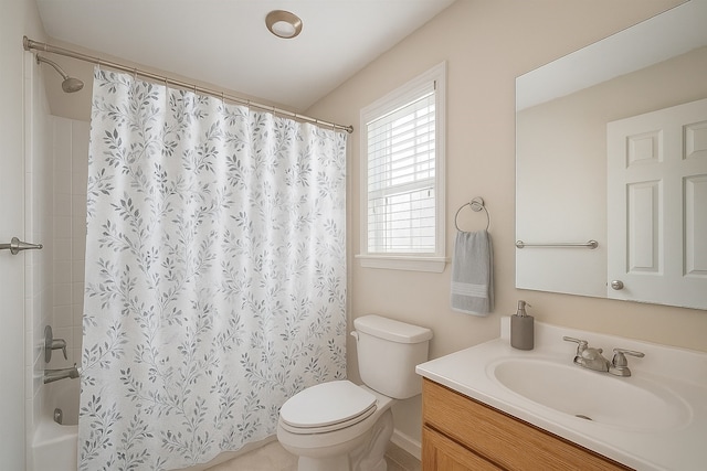 1108 W 22nd St, Houston, TX 77008 - bathroom featuring vanity, healthy amount of natural light, toilet, and shower / bath combination with curtain