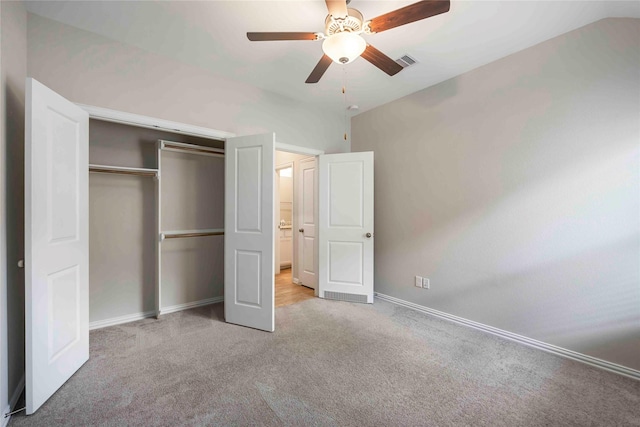 3677 Pinewood Bend Ln, Spring, TX 77386 - unfurnished bedroom with carpet flooring, a closet, baseboards, and ceiling fan