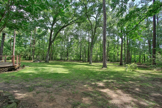 18631 Mink Lake Dr, Magnolia, TX 77355 - view of green lawn featuring a deck