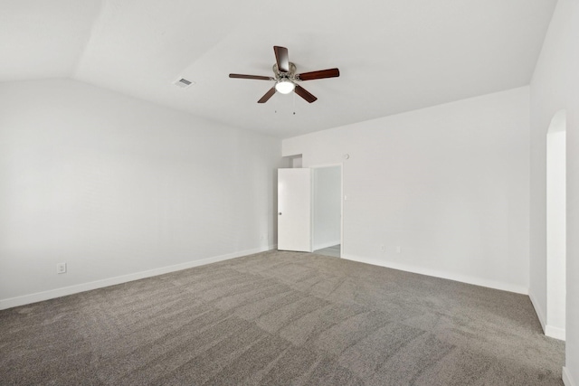 2707 Shawna Lyn Dr, Spring, TX 77373 - spare room with a ceiling fan, carpet floors, and vaulted ceiling