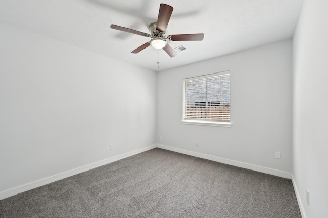 2707 Shawna Lyn Dr, Spring, TX 77373 - empty room featuring dark colored carpet and ceiling fan