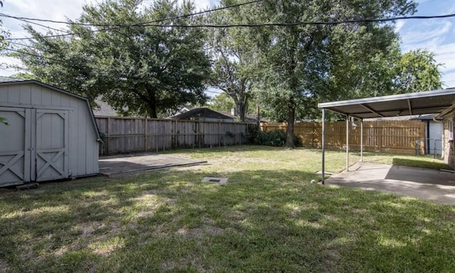 5807 Silver Forest Dr, Houston, TX 77092 - fenced backyard with a patio and a storage unit