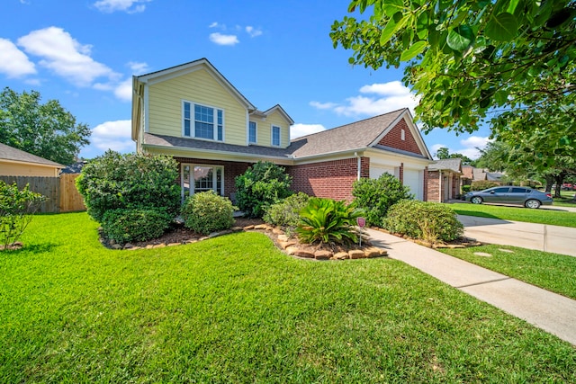 2223 Caroline Park Ln, Spring, TX 77386 - traditional home with brick siding, a garage, driveway, and a shingled roof