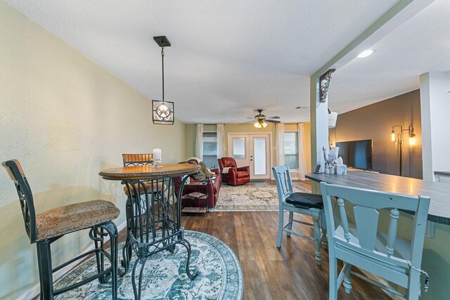 6506 Kentwick Dr, Houston, TX 77084 - dining area with wood finished floors and a ceiling fan