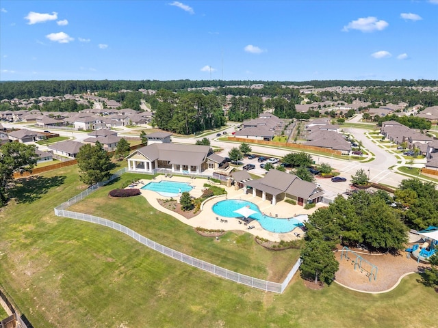8322 Sands Bank Ln, Conroe, TX 77304 - aerial view of residential area with a pool