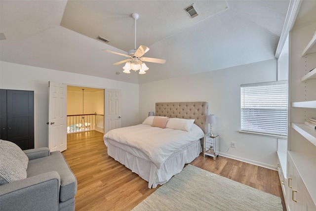 26 E Sterling Pond Cir, The Woodlands, TX 77382 - bedroom with wood finished floors, baseboards, and ceiling fan