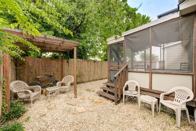 4603 New Orleans St, Houston, TX 77020 - view of patio with a sunroom and a pergola