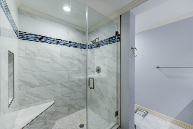 4603 New Orleans St, Houston, TX 77020 - full bathroom featuring a stall shower and ornamental molding