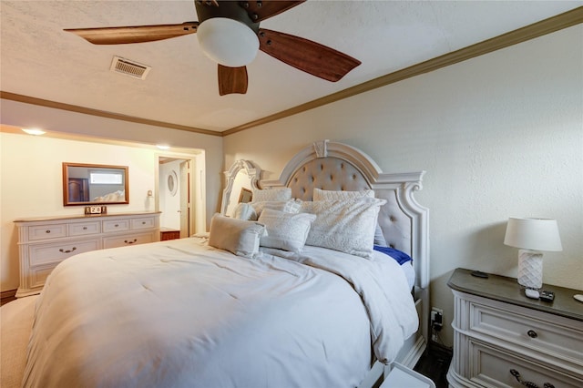 4603 New Orleans St, Houston, TX 77020 - bedroom featuring ornamental molding and ceiling fan