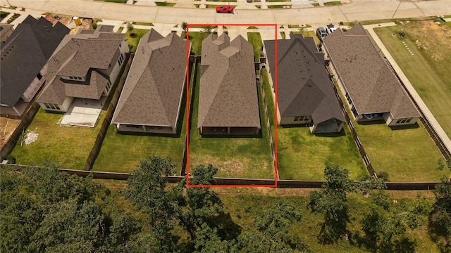 10711 Kingston Spring Dr, Missouri City, TX 77459 - aerial perspective of suburban area featuring property parcel outlined