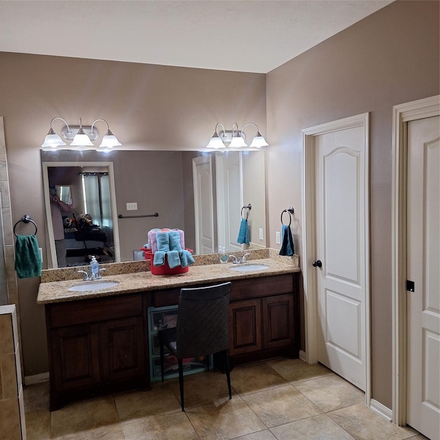 6110 Watford Bnd, Rosenberg, TX 77471 - bathroom featuring double vanity, ensuite bath, and tile patterned flooring