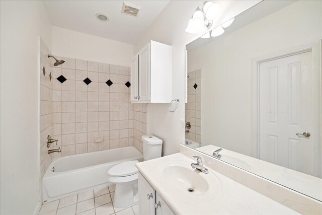 2402 Calumet St Unit C, Houston, TX 77004 - full bathroom featuring tile patterned floors, vanity, tub / shower combination, and toilet