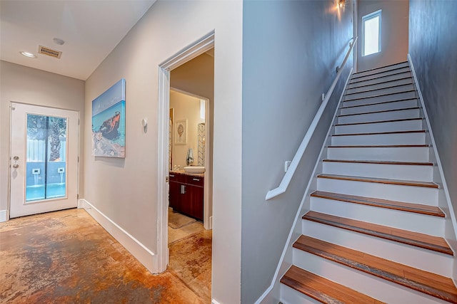 536 Rutland Pl, Houston, TX 77007 - stairs with baseboards and healthy amount of natural light