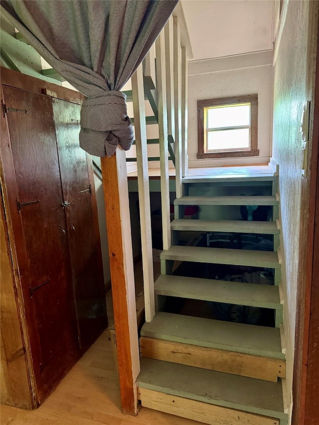385 Ole Long Pull Rd, Livingston, TX 77351 - staircase featuring wood finished floors