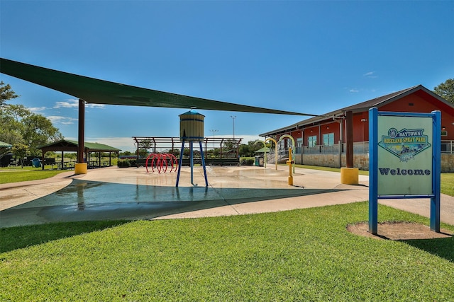 1908 Oak Shadows St, Baytown, TX 77520 - view of home's community with a gazebo and a yard