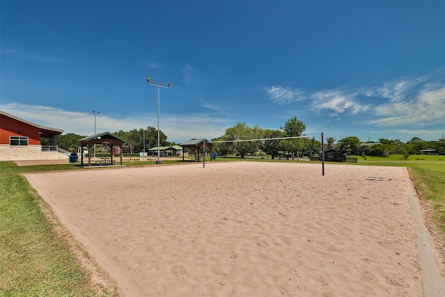 1908 Oak Shadows St, Baytown, TX 77520 - view of home's community with a gazebo, volleyball court, and a lawn