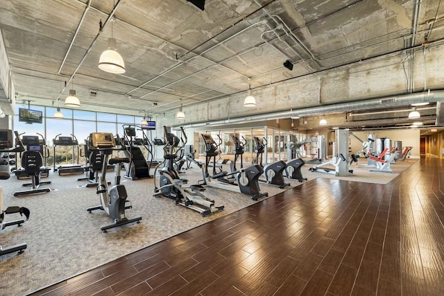 5925 Almeda Rd Unit 12314, Houston, TX 77004 - exercise room featuring wood finished floors